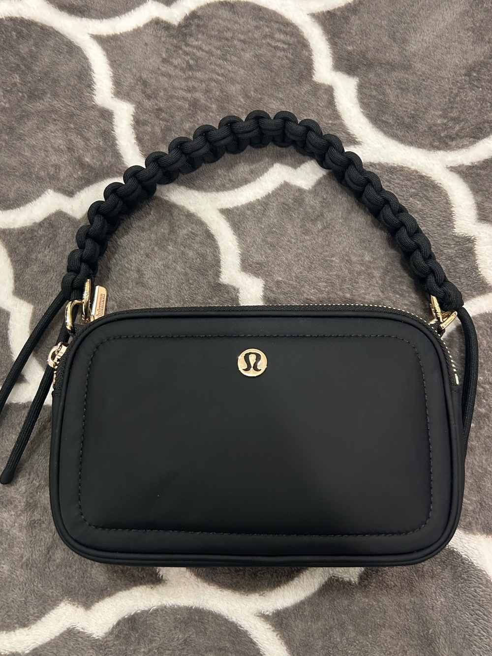 lululemon athletica Black Shoulder Bag with Braided Strap